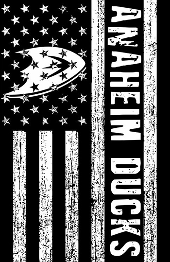 Anaheim Ducks Black And White American Flag logo vinyl decal